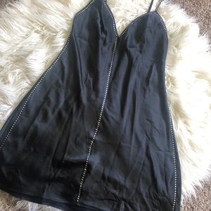 Blinged out satin slip